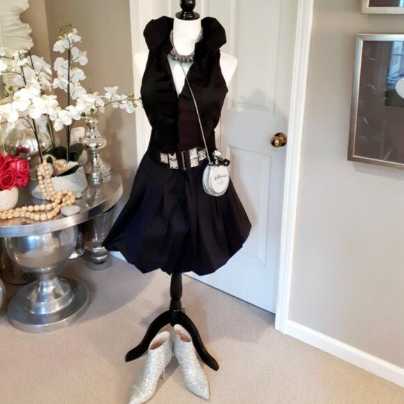 Joseph Ribkoff Dresses & Skirts - EUC Joseph Ribkoff black sleeveless belted midi dress